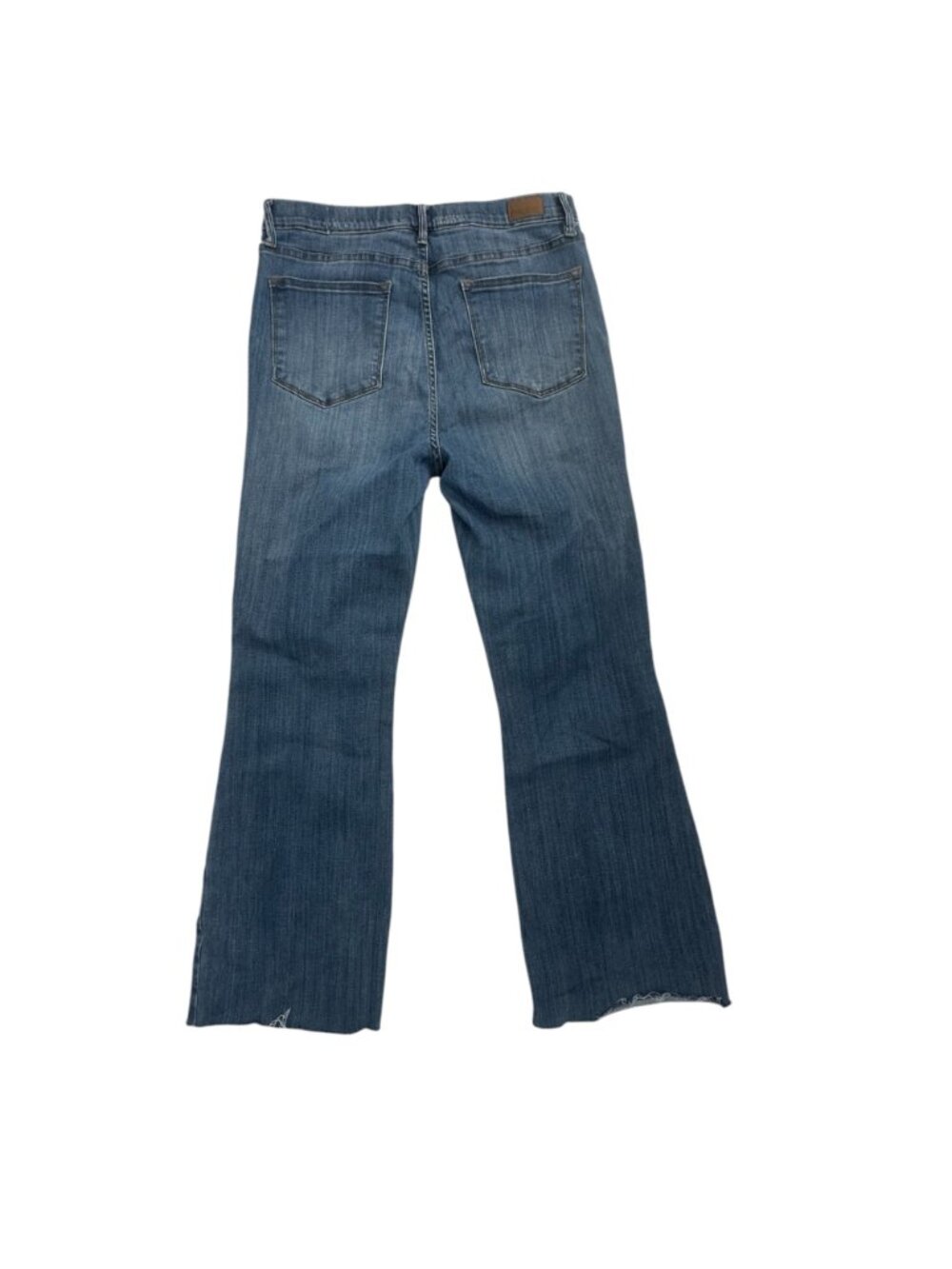 Judy Blue Jeans 13/31 Medium Wash Stretch Pull On Cropped Bootcut Raw Hem Denim - Picture 2 of 13